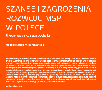 Szanse i zagrożenia rozwoju MSP w Polsce wg sekcji gospodarki